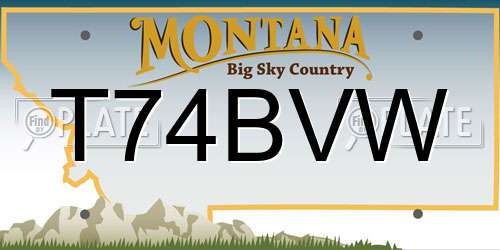 T74BVW Montana License Plate