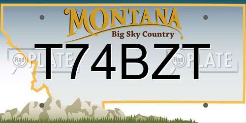 T74BZT Montana License Plate