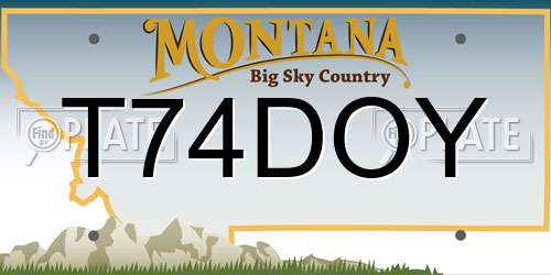 T74DOY Montana License Plate