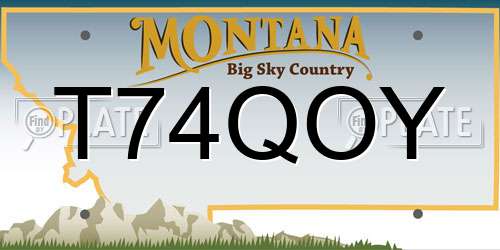 T74QOY Montana License Plate