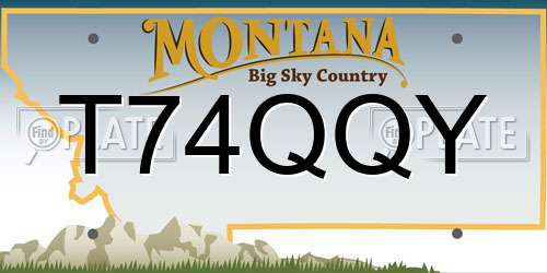 T74QQY Montana License Plate