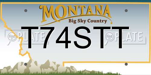 T74STT Montana License Plate