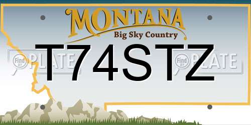 T74STZ Montana License Plate