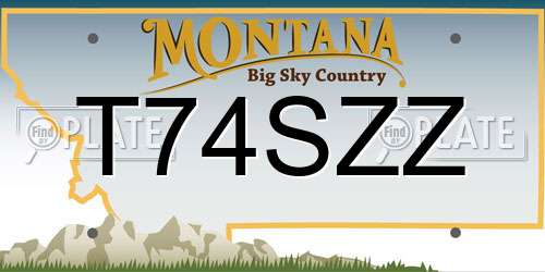 T74SZZ Montana License Plate
