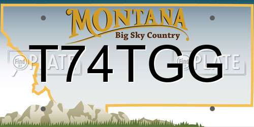T74TGG Montana License Plate
