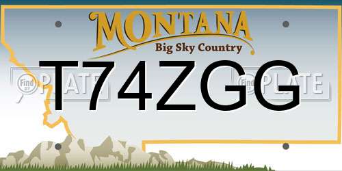 T74ZGG Montana License Plate
