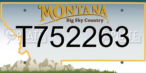 T752263 Montana License Plate