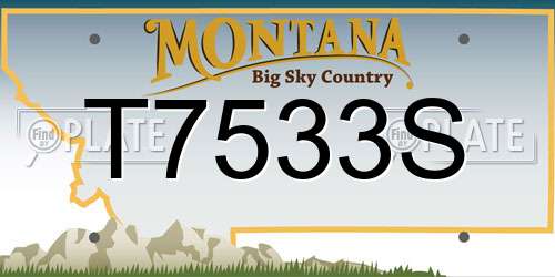 T7533S Montana License Plate