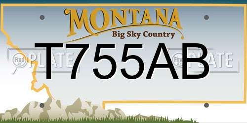 T755AB Montana License Plate