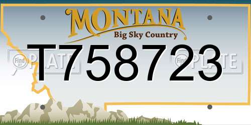 T758723 Montana License Plate