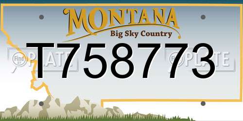 T758773 Montana License Plate