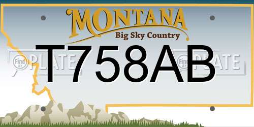 T758AB Montana License Plate