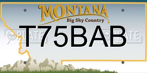 T75BAB Montana License Plate