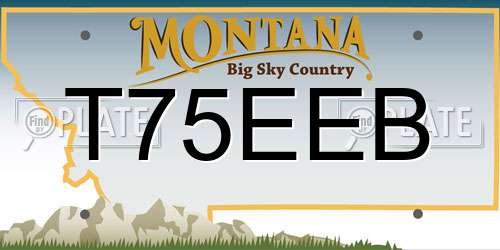 T75EEB Montana License Plate