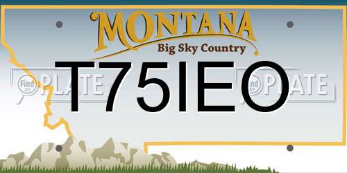 T75IEO Montana License Plate