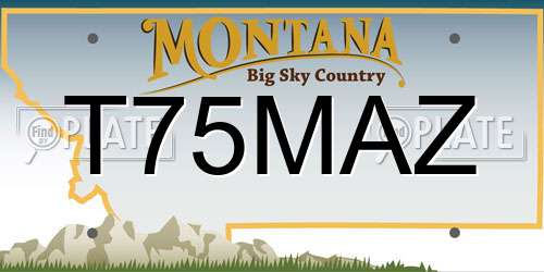 T75MAZ Montana License Plate