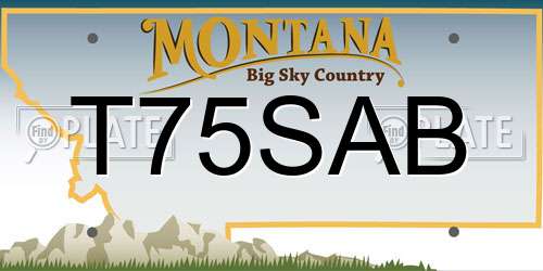 T75SAB Montana License Plate