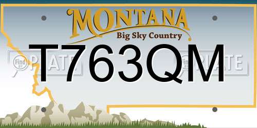 T763QM Montana License Plate