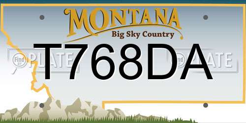T768DA Montana License Plate