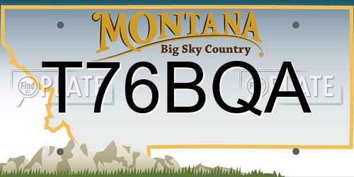 T76BQA Montana License Plate