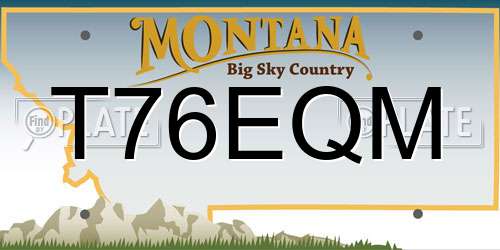 T76EQM Montana License Plate