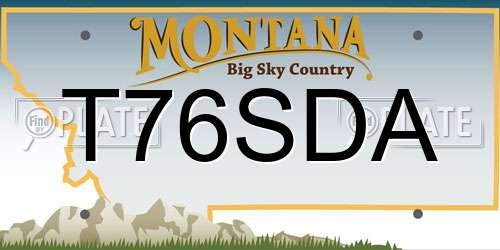 T76SDA Montana License Plate