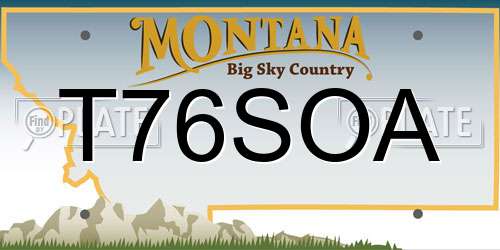 T76SOA Montana License Plate