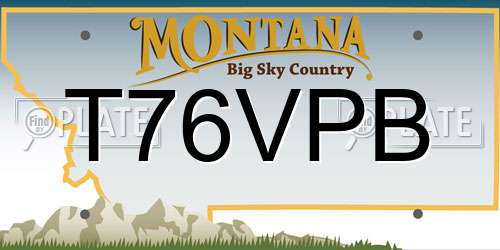 T76VPB Montana License Plate