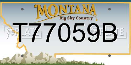 T77059B Montana License Plate