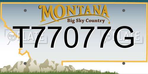 T77077G Montana License Plate