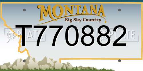 T770882 Montana License Plate