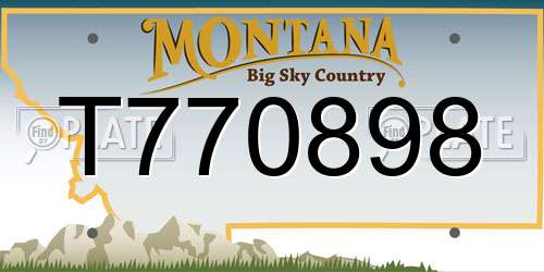 T770898 Montana License Plate