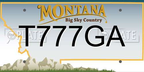 T777GA Montana License Plate