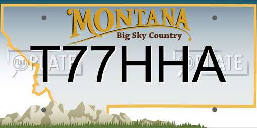 T77HHA Montana License Plate