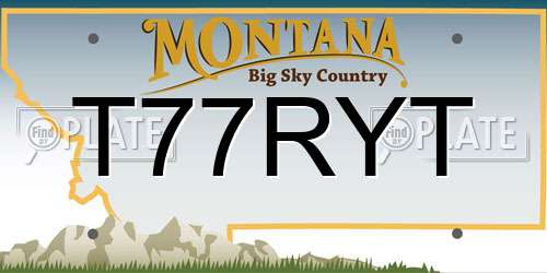 T77RYT Montana License Plate