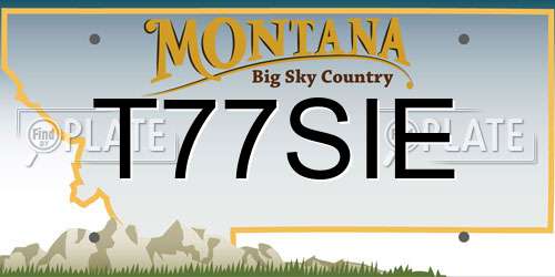 T77SIE Montana License Plate