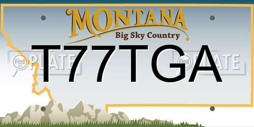 T77TGA Montana License Plate