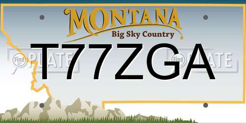 T77ZGA Montana License Plate