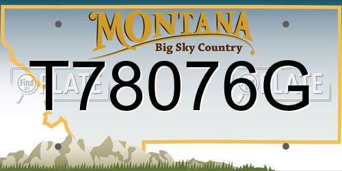 T78076G Montana License Plate