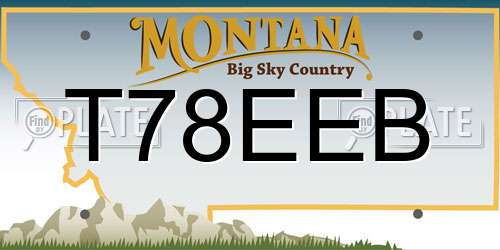 T78EEB Montana License Plate