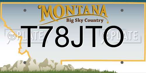 T78JTO Montana License Plate
