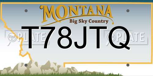 T78JTQ Montana License Plate