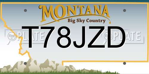 T78JZD Montana License Plate