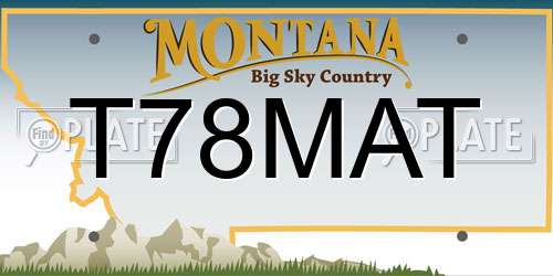 T78MAT Montana License Plate