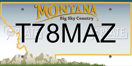 T78MAZ Montana License Plate