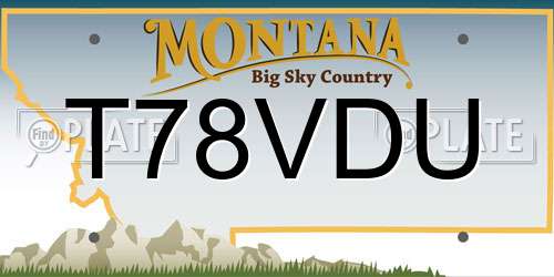 T78VDU Montana License Plate