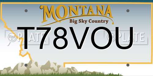 T78VOU Montana License Plate