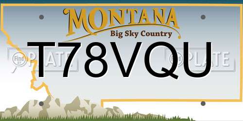 T78VQU Montana License Plate