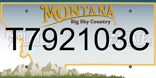 T792103C Montana License Plate
