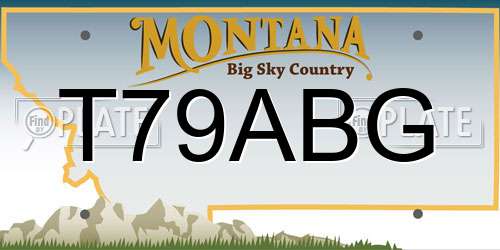 T79ABG Montana License Plate